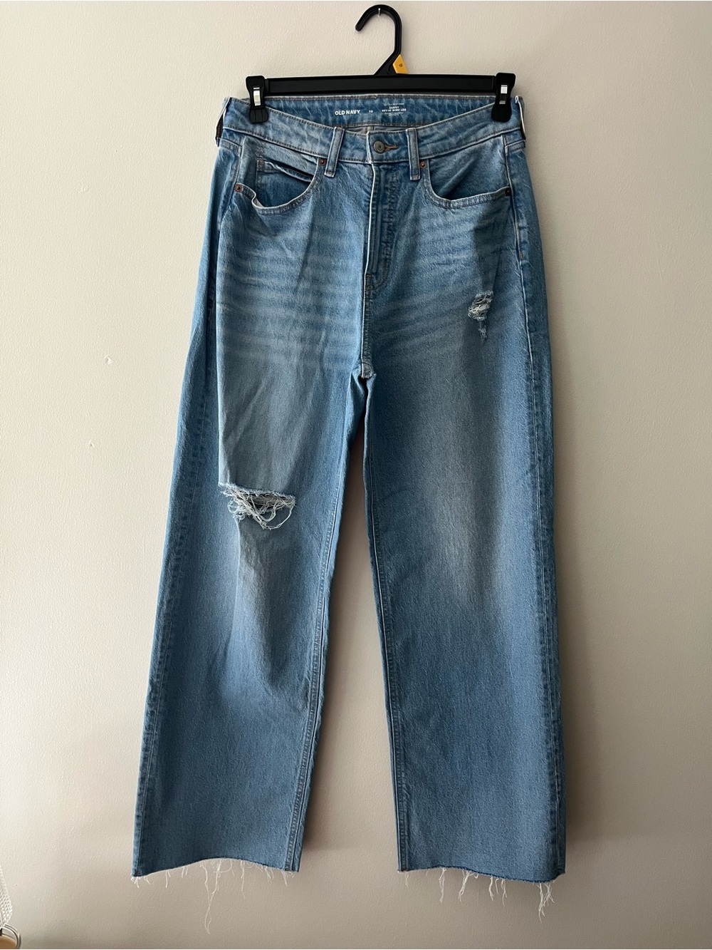 Old Navy Light Blue Wide Leg Distressed Jeans